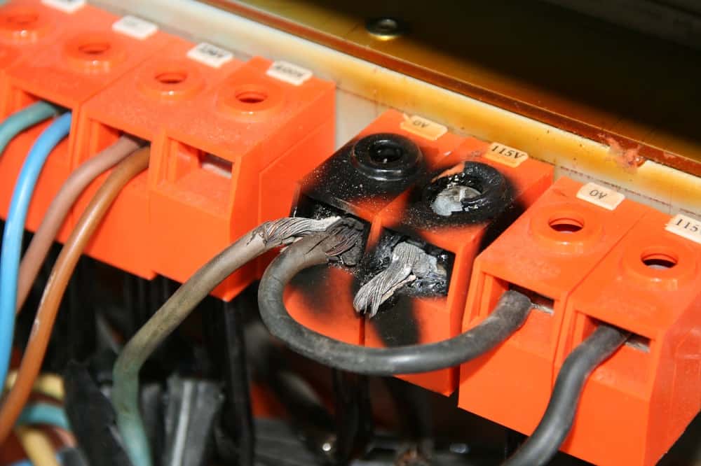 Here we can see that someone has already had a problem with a cable that has overheated. Instead of realizing the cable was too small someone has added another jump cable the same size as the one that had originally burnt out.